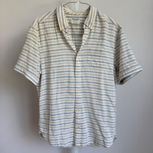 AllSaints‎ Spitalfields Mens Striped Shirt Button sz S preppy Costal Resort